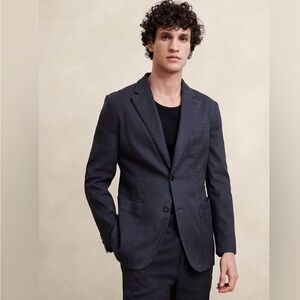 Banana Republic Navy Linen and Cotton blazer sport coat size medium 40